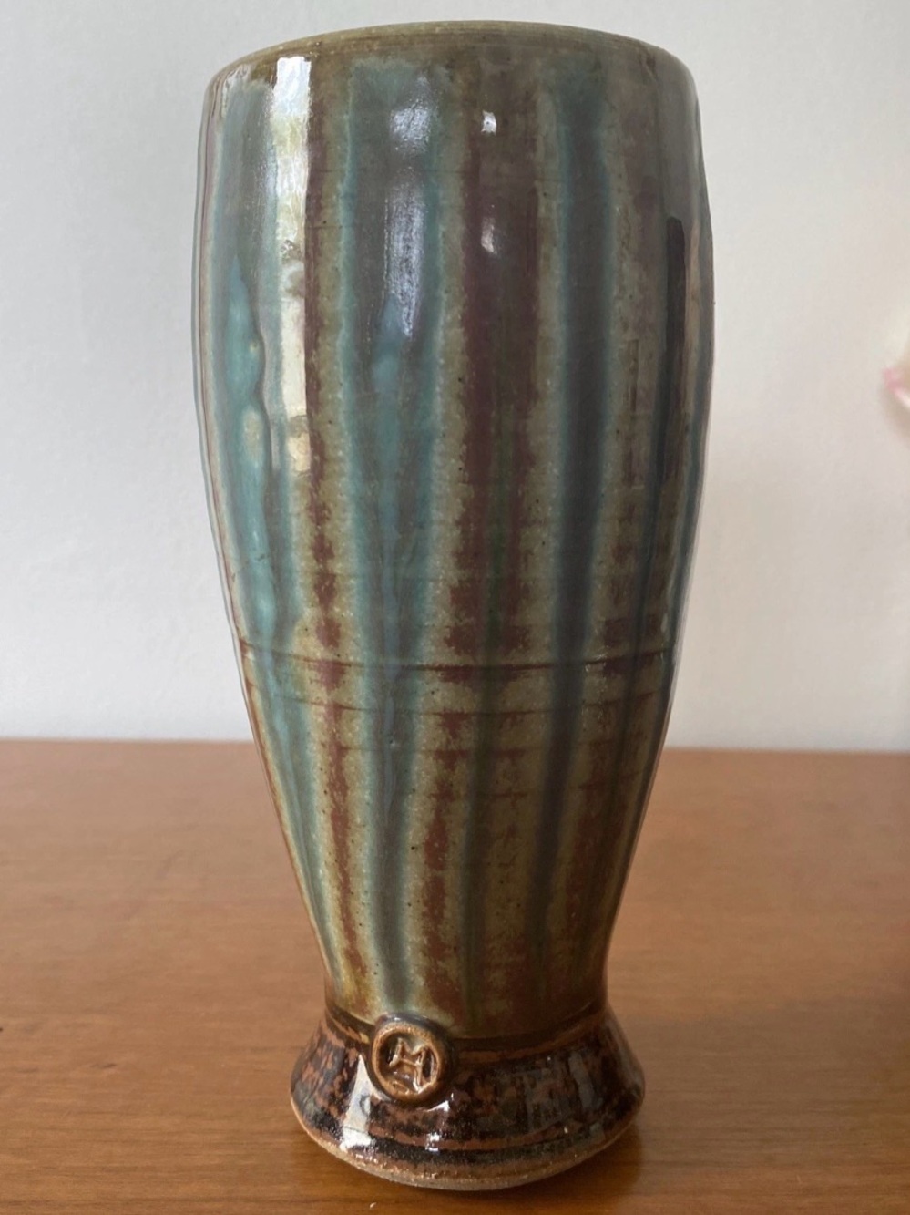 Mark of the Potter Clarkesville GA Studio Ceramic Vase - Hand Thrown Drip Glaze